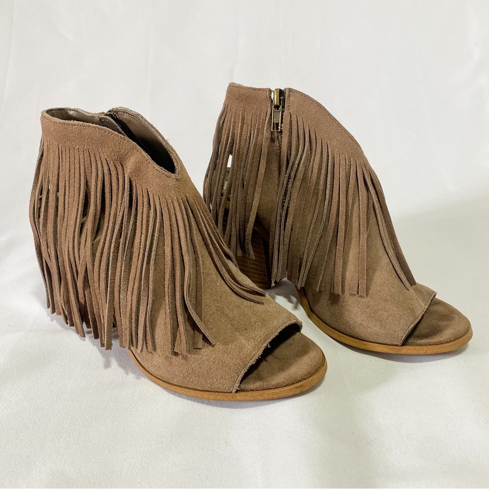 Brown Fringe Heels